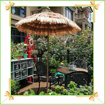 Gartenschirm Sonnenschirm Hawaii Sonnenschutz Ø 150 cm Höhenverstellbar Terrassenschirm Strandschirm strohschirm Pavillon Reise Deck Camping - 1
