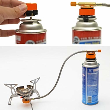 Gcroet Gas Adapter Gasadapter Sicher Durable Campingkocher Adapter Gas Conversion Kopfadapter Für Butan Kanister Schraube Gaskartusche Kolben Adapter - 2