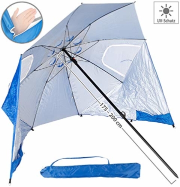 infactory Sonnenschirm Muschel: 2in1-Sonnenschirm und Strandmuschel 2 Seitenwände, UV50+, verstellbar (Sonnenschirm Strandschirm) - 5