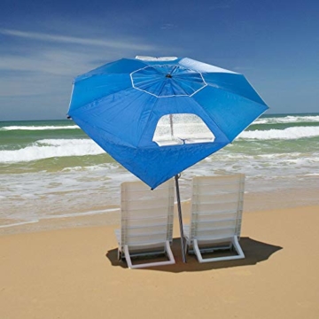 infactory Sonnenschirm Muschel: 2in1-Sonnenschirm und Strandmuschel 2 Seitenwände, UV50+, verstellbar (Sonnenschirm Strandschirm) - 6