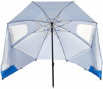 infactory Sonnenschirm Muschel: 2in1-Sonnenschirm und Strandmuschel 2 Seitenwände, UV50+, verstellbar (Sonnenschirm Strandschirm) - 9