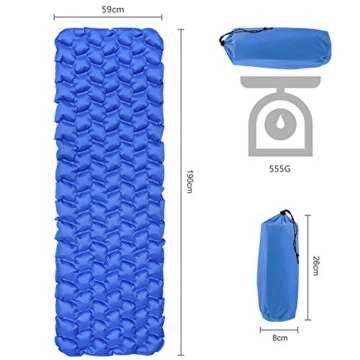 IREGRO Isomatte Camping, Ultraleicht Aufblasbare Isomatte Schlafmatte, Luftmatratze Camping, Outdoor Isomatte, Wasserdicht, Kleines Packmaß, für Wandern, Backpacking, Camping, Strand - 4