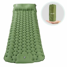 Isomatte Camping Selbstaufblasbare mit Fußpresse Pumpe, Memory Foam Kissen Campingmatratze 195*65*8cm Ultraleichte Schlafmatte Feuchtigkeitsbeständige für Wandern, Reisen, Backpacking und Strand - 1