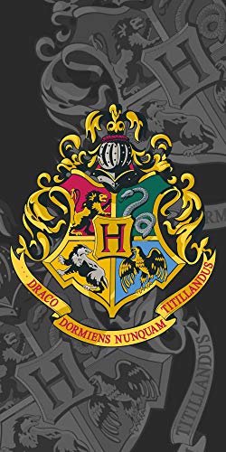 Jerry Fabrics Harry Potter Hogwarts Wappen Duschtuch Strandtuch Badetuch 70 x 140 cm - 1