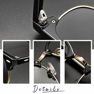 Joopin Retro Halbrahmen Sonnenbrille Herren/Damen Klassische Polarisierte Sonnenbrille mit UV400 Schutz - 2