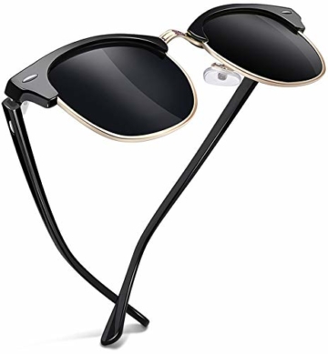 Joopin Retro Halbrahmen Sonnenbrille Herren/Damen Klassische Polarisierte Sonnenbrille mit UV400 Schutz - 1