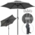 Kingsleeve Sonnenschirm Balkon anthrazit 200cm knickbar rund neigbar wasserabweisend Kurbel 2m Balkonschirm Gartenschirm - 3