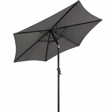 Kingsleeve Sonnenschirm Balkon anthrazit 200cm knickbar rund neigbar wasserabweisend Kurbel 2m Balkonschirm Gartenschirm - 4