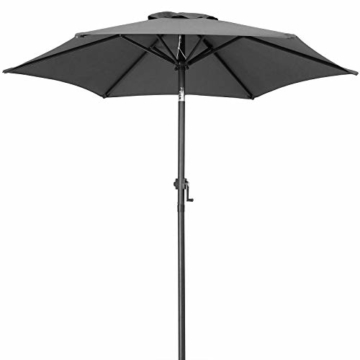 Kingsleeve Sonnenschirm Balkon anthrazit 200cm knickbar rund neigbar wasserabweisend Kurbel 2m Balkonschirm Gartenschirm - 1
