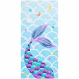 Meerjungfrau Strandtücher - 70 x 147 cm Duschtücher Handtücher für Kinder 100% Baumwolle Frottie Weiches Absorptionsmittel Schwimmen Pool Handtuch Badetuch Camping Picknick Reisetuch Saunatuch - 1