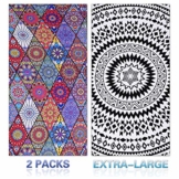 Mikrofaser Stoff Strandtuch Familie Groß 176x76 cm - 2er Pack XXL Boho Mandala Muater Schnelltrocknend Strandtücher, Strandlaken Handtuch, Bunt Beach Towel Männer Damen für Pool, Picknicks, Camping - 1