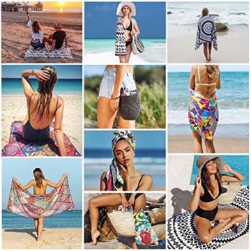 Mikrofaser Stoff Strandtuch Familie Groß 176x76 cm - 2er Pack XXL Boho Mandala Muater Schnelltrocknend Strandtücher, Strandlaken Handtuch, Bunt Beach Towel Männer Damen für Pool, Picknicks, Camping - 3