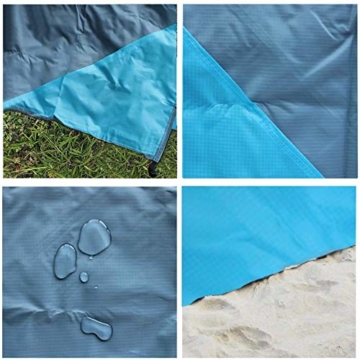 NC Stranddecke wasserdichte Picknickdecke mit 4 Zeltstöpsel, Sandabweisende Campingdecke für den Strand, Campen, Wandern - 5
