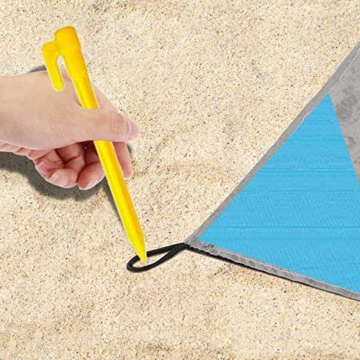 NC Stranddecke wasserdichte Picknickdecke mit 4 Zeltstöpsel, Sandabweisende Campingdecke für den Strand, Campen, Wandern - 7