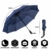 Newdora Regenschirm Taschenschirm Windproof sturmfest Auf-Zu Automatik 210T Nylon Umbrella wasserabweisend klein leicht kompakt 10 Ribs Reise Golfschirm mit Trockenbeutel(Dunkelblau) - 2