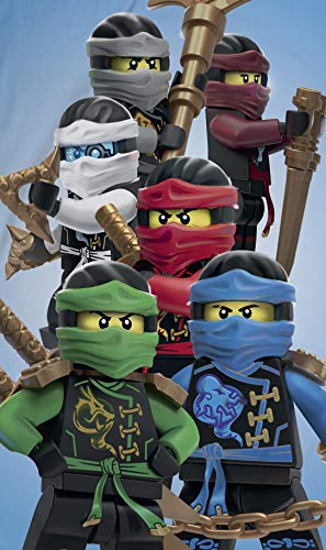 Ninjago Lego Strandtuch Velourstuch 70 x 140cm Duschtuch Badetuch Handtuch 100% Baumwolle Lloyd Kai Zane Cole NYA Jay Assemble - 3