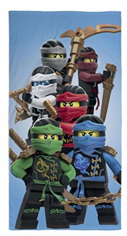 Ninjago Lego Strandtuch Velourstuch 70 x 140cm Duschtuch Badetuch Handtuch 100% Baumwolle Lloyd Kai Zane Cole NYA Jay Assemble - 1