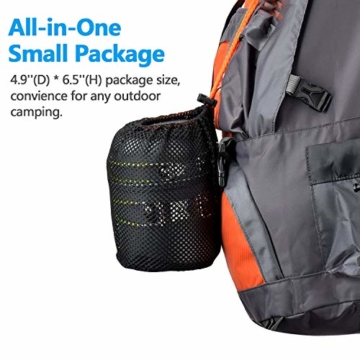 Odoland Camping Geschirr Set 9-teiliges Outdoor Kochgeschirr Aluminium Camping Töpfe Becher Faltbare Besteck Mini Campingkocher für Outdoor Picknick Wandern - 8