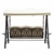 Outsunny 3-Sitzer Hollywoodschaukel Gartenschaukel mit Sonnendach + Kissen Metall + Polyester Beige + Braun 124,5 x 206 x 180 cm - 6