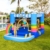 Outsunny Aufblasbare Hüpfburg mit Rutsche für 3 Kinder Springburg mit Gebläse für 3-12 Jahre Kindergarten Oxford-, Polyester-Gewebe Mehrfarbig 290 x 200 x 155 cm - 4