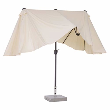 Outsunny Sonnenschirm Gartenschirm Marktschirm Doppelsonnenschirm Terrassenschirm mit Handkurbel Beige Oval 460 x 270 x 240 cm - 4