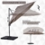 Outsunny Sonnenschirm mit Kurbel, Doppelschirm, Verstellbarer Gartenschirm, Sonnenschutz, Metall, Braun, 460 x 270 x 250 cm - 2