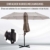 Outsunny Sonnenschirm mit Kurbel, Doppelschirm, Verstellbarer Gartenschirm, Sonnenschutz, Metall, Braun, 460 x 270 x 250 cm - 3