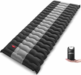 Overmont Camping Isomatte 12cm Dick für Camping Wanderungen Backpacking Reisen Zelte Strand Schwarz - 1