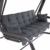 PATIO Auflagen Set Bora für Hollywoodschaukel Polsterauflage Sitzkissen Rückenkissen Seitenkissen Gesteppt D002-06PB 170 cm (dunkel grau) - 2