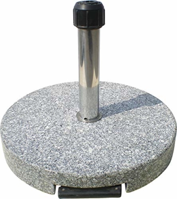 Primaster TrendLine Granit Sonnenschirmständer mit Rollen Schirmständer grau rund 50 cm - 2