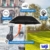 Regenschirm 62 Zoll Größe XXL Schirm Leicht Fiberglas Golfschirm mit Reflexstreifen Automatik Öffnen Stockschirme Windfeste und Sturmsicher Partnerschirm (Schwarz) - 8