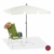Relaxdays Sonnenschirm rechteckig, 200 x 120 cm Strandschirm, höhenverstellbarer Gartenschirm mit Kippfunktion, weiß - 1