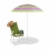 Relaxdays Strandschirm gestreift, höhenverstellbarer Sonnenschirm, Gartenschirm mit 50+ UV-Schutz, HD 210 x 170 cm, bunt - 2