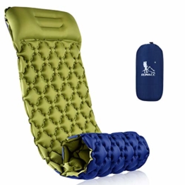 RUNACC Isomatte Camping Selbstaufblasbare, Aufblasbare Ultraleicht Luftmatratze Camping Matratze Outdoor Luftbett für Camping, Reise, Outdoor, Wandern, Strand(Grün&Blau) - 1