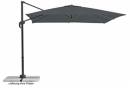 Schneider Sonnenschirm Rhodos Junior, Grau (anthrazit), ca. 270 x 270 cm, 8-teilig, quadratisch - 1