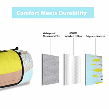 Sekey 200 x 200cm Picknickdecke wasserdicht, Camping Decke Picknickdecke mit tragbarem Griff, Waschbare Picknickdecke für Outdoor - 4