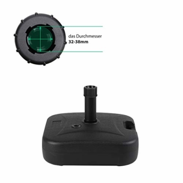 Sekey Marktschirmständer Sonnenschirmständer für Schirmstöcke bis 32-38 mm,schwarz,24kg - 2
