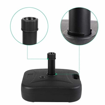 Sekey Marktschirmständer Sonnenschirmständer für Schirmstöcke bis 32-38 mm,schwarz,24kg - 5