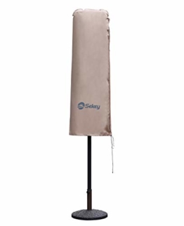 Sekey Schutzhülle für DoppelSonnenschirm, Abdeckhauben für Sonnenschirm,100% Polyester, Taupe - 270 x 460 CM - 1