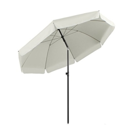 Sekey® Sonnenschirm 240 cm Marktschirm Gartenschirm Terrassenschirm Creme Rund Sonnenschutz UV25+ - 1