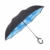 sharprepublic Umgedrehter Regenschirm mit C-Griff, Reverse Regenschirm umgekehrter Schirm Inside Out öffnet anders herum Golfschirm Stockschirm - Blauer Himmel Weiße Wolke - 5