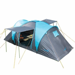 Skandika Kuppelzelt Hammerfest für 4 Personen | Campingzelt mit eingenähtem Zeltboden (Protect), schwarzen Kabinen (Sleeper), 2 Schlafkabinen, Moskitonetze, 2 m Stehhöhe, 2000 mm Wassersäule - 1