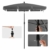 SONGMICS Sonnenschirm für Balkon, rechteckiger Gartenschirm, 180 x 125 cm, UV-Schutz bis UPF 50+, knickbar, Schirmtuch mit PA-Beschichtung, für Garten, Terrasse, ohne Ständer, grau GPU180G01 - 2