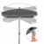 SONGMICS Sonnenschirm für Balkon, rechteckiger Gartenschirm, 180 x 125 cm, UV-Schutz bis UPF 50+, knickbar, Schirmtuch mit PA-Beschichtung, für Garten, Terrasse, ohne Ständer, grau GPU180G01 - 5