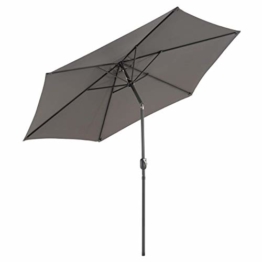 Sonnenschirm Ø 290cm Stahl Gestell UV Schutz UPF 50+ Gartenschirm Marktschirm mit Kurbel und neigbar Schirmstoff anthrazit wasser- und schmutzabweisend Höhe 230 cm - 1