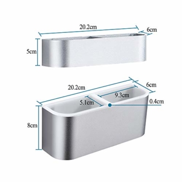 Sport Tent-Schirmständer Wand Regenschirmständer Wasserauffangschale Wandschirmständer für Flur Zuhause und Büro (Matt Silber) - 2
