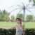 Sternenfunke Regenschirm sehr groß XXXL Ø150 cm transparent, Komfort Druckknopf, mit Tragehülle, Automatik, Perfekt als durchsichtiger Partnerschirm, Hochzeitsschirm oder Golfschirm - Rand weiß - 2