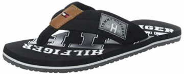 Tommy Hilfiger Herren ESSENTIAL TH BEACH SANDAL Zehentrenner, Schwarz (Black 990), 42 EU - 1