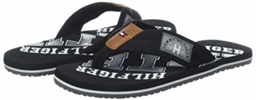 Tommy Hilfiger Herren ESSENTIAL TH BEACH SANDAL Zehentrenner, Schwarz (Black 990), 42 EU - 6