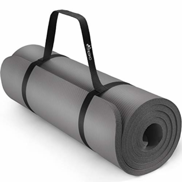 TRESKO Yogamatte Phthalatfrei - Gymnastikmatte rutschfest, Pilatesmatte Fitnessmatte mit Tragegurt, 185 x 60 x 1,0 cm - 1